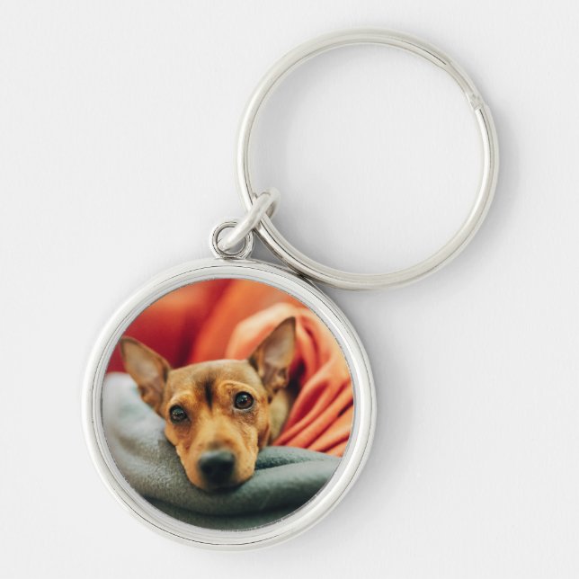Cutest Baby Animals | Miniature Pinscher Keychain (Front)