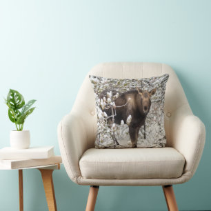 Cutest Baby Animals Moose Calf Throw Pillow