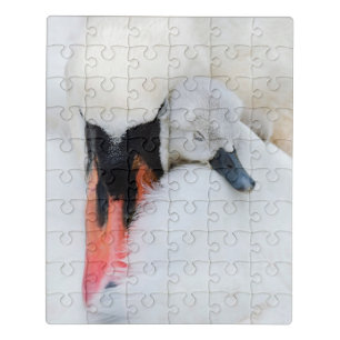 Cutest Baby Animals Mother & Baby Mute Swan Jigsaw Puzzle