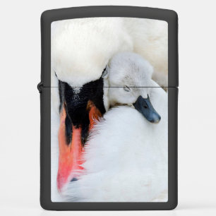 Cutest Baby Animals   Mother & Baby Mute Swan Zippo Lighter