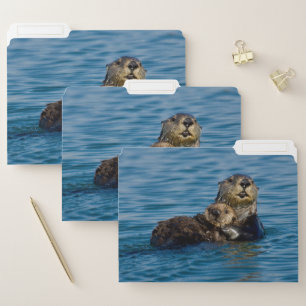 Cutest Baby Animals Mother & Baby Sea Otter File Folder