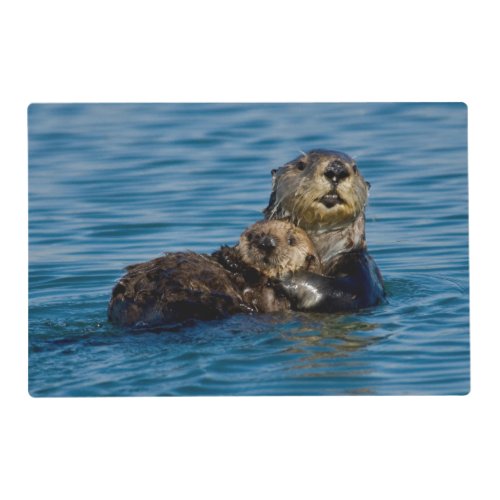 Cutest Baby Animals  Mother  Baby Sea Otter Placemat