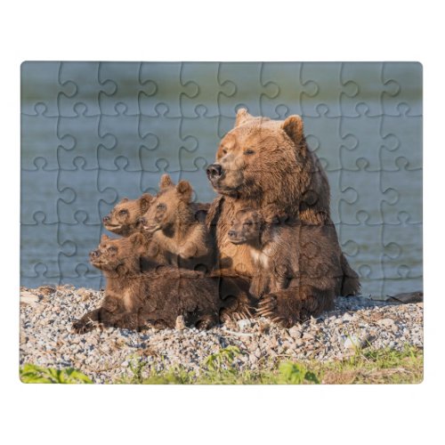 Cutest Baby Animals  Mother Bear  Cubs Jigsaw Puzzle