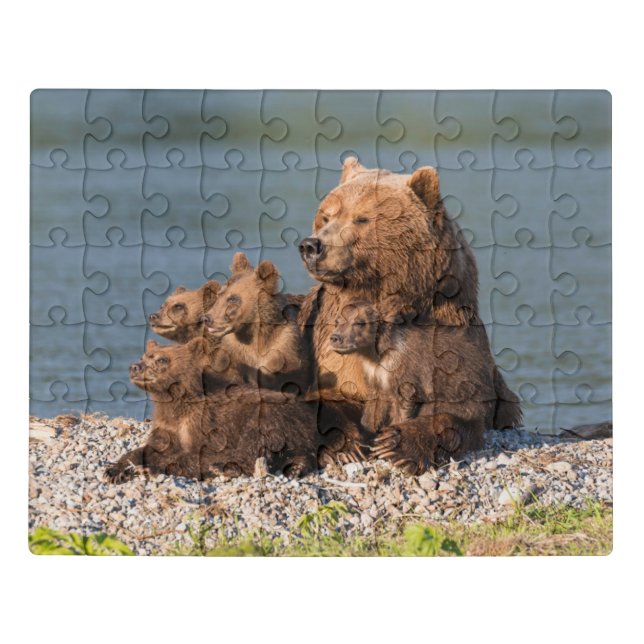 Cutest Baby Animals | Mother Bear & Cubs Jigsaw Puzzle (Puzzle Horizontal)