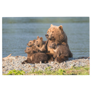 Mama Bear and Cub Art Print  Nursery Wall Art Print– the wild woods