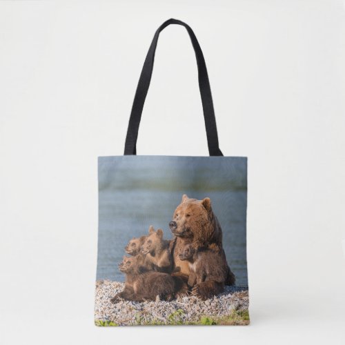 Cutest Baby Animals  Mother Bear  Cubs Tote Bag