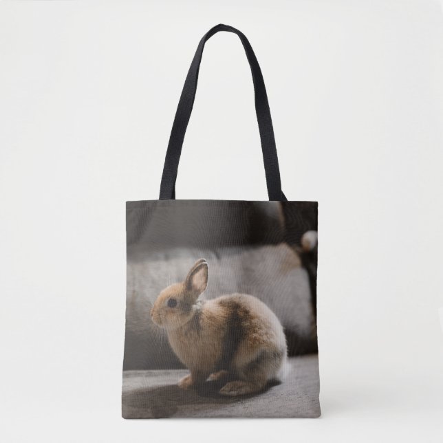Cutest Baby Animals | Netherland Dwarf Rabbit Tote Bag (Front)