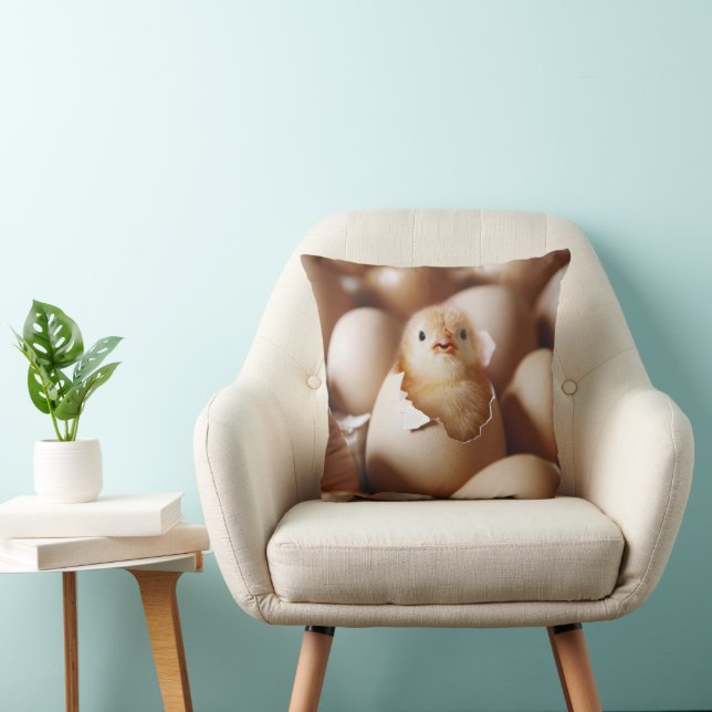 Cutest Baby Animals | New Baby Chick Throw Pillow (Chair)