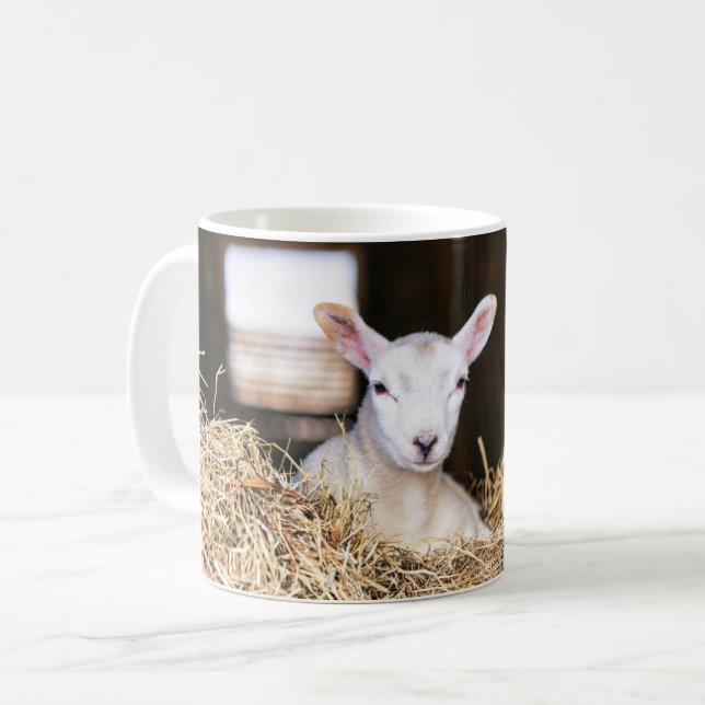 Cutest Baby Animals | Newborn Lamb Coffee Mug (Front Left)