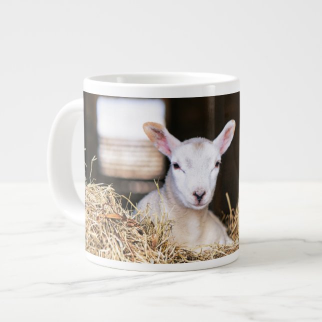 Cutest Baby Animals | Newborn Lamb Giant Coffee Mug (Front Left)