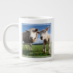 Cutest Baby Animals Newborn Lamb & Mama Giant Coffee Mug