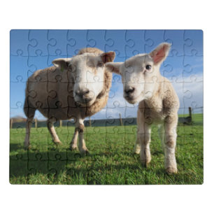 Cutest Baby Animals Newborn Lamb & Mama Jigsaw Puzzle