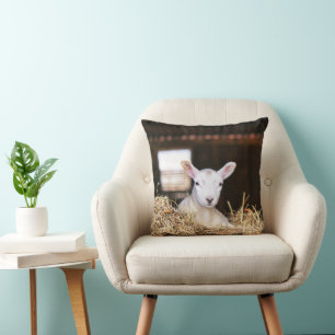 Cutest Baby Animals   Newborn Lamb Throw Pillow