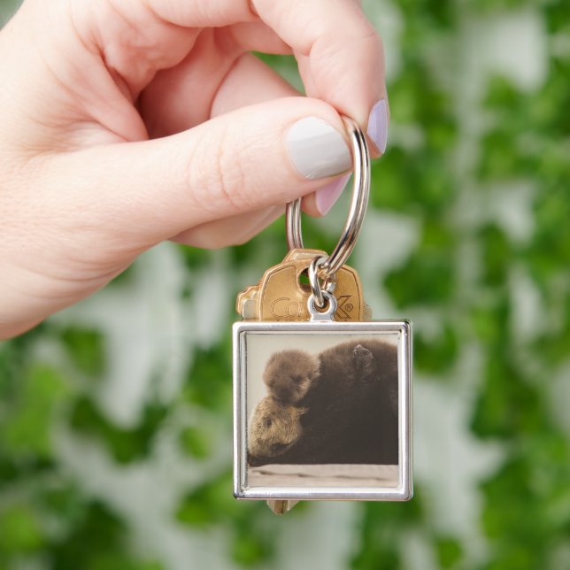 Cutest Baby Animals | Newborn Otter Pup Keychain (Hand)