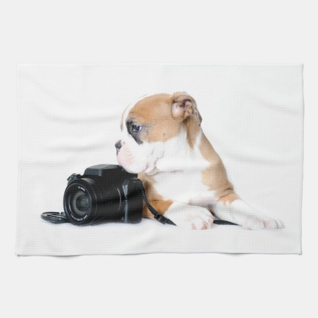 Cutest Baby Animals | Old Tyme British Bulldog Kitchen Towel (Horizontal)