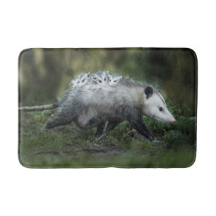 Cutest Baby Animals   Opossum Mom & Kids Bath Mat