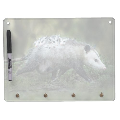 Cutest Baby Animals  Opossum Mom  Kids Dry Erase Board With Keychain Holder