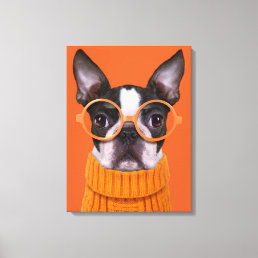 Cutest Baby Animals | Orange Boston Terrier Canvas Print