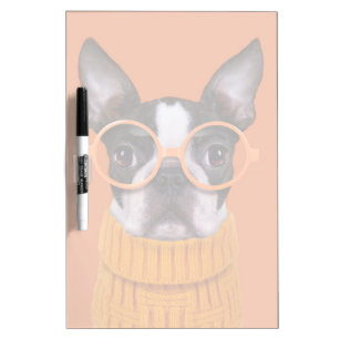 Cutest Baby Animals   Orange Boston Terrier Dry Erase Board