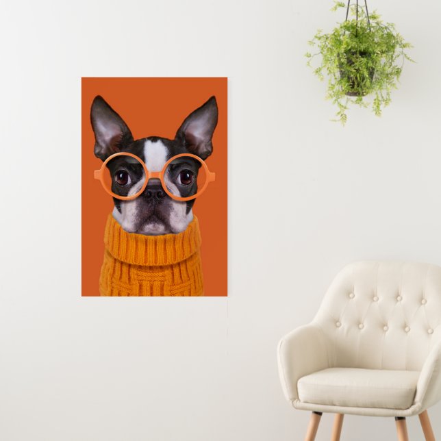 Cutest Baby Animals | Orange Boston Terrier Foam Board (In Situ (Wall))