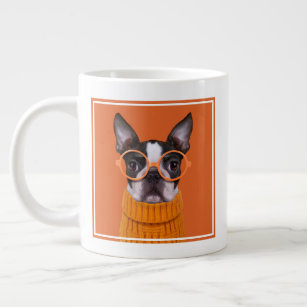 Cutest Baby Animals   Orange Boston Terrier Giant Coffee Mug