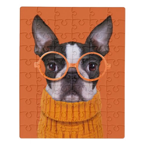 Cutest Baby Animals  Orange Boston Terrier Jigsaw Puzzle