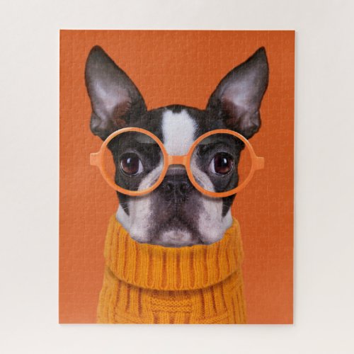 Cutest Baby Animals  Orange Boston Terrier Jigsaw Puzzle