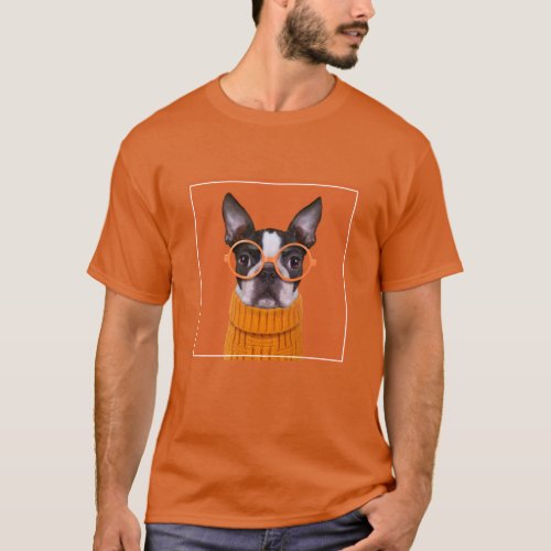 Cutest Baby Animals  Orange Boston Terrier T_Shirt