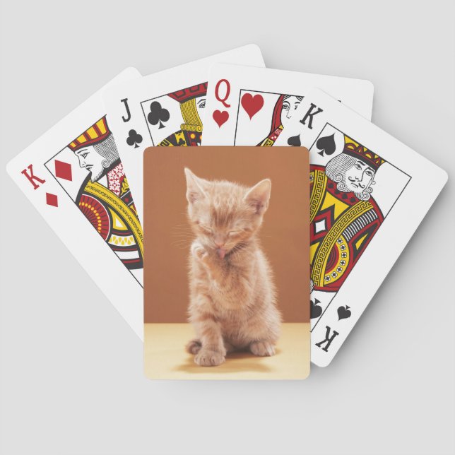 Cutest Baby Animals | Orange Tabby Kitten Poker Cards (Back)