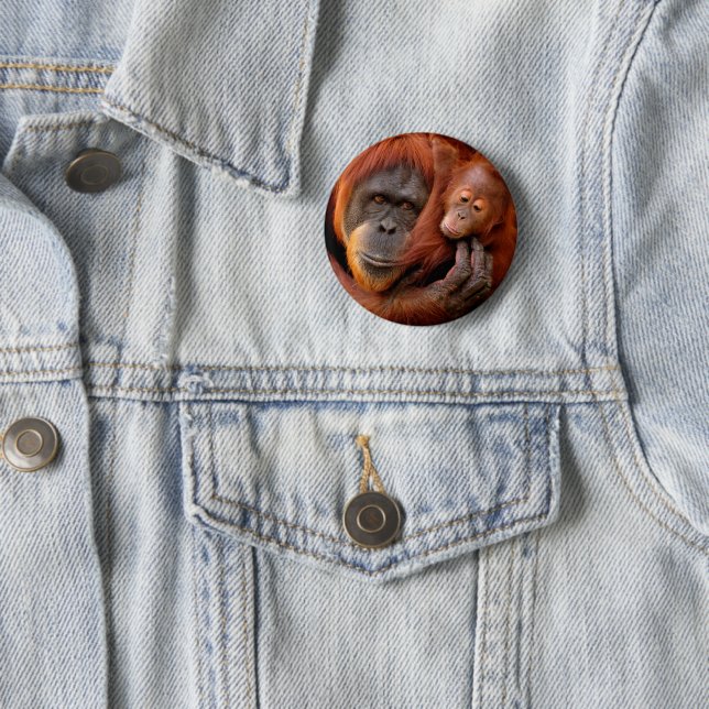 Cutest Baby Animals | Orangutan Mom & Baby Button (In Situ)
