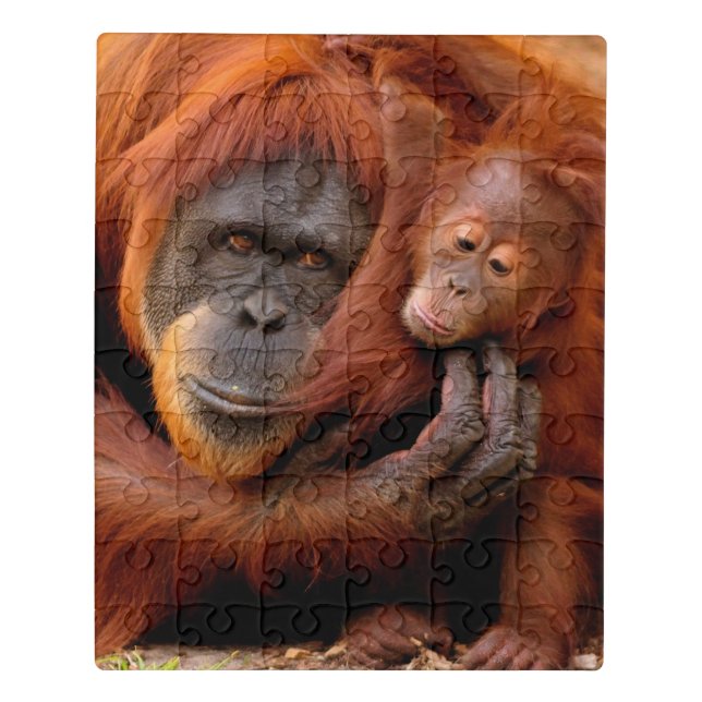 Cutest Baby Animals | Orangutan Mom & Baby Jigsaw Puzzle (Puzzle Vertical)