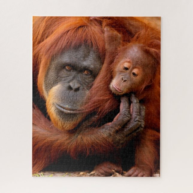 Cutest Baby Animals | Orangutan Mom & Baby Jigsaw Puzzle (Vertical)