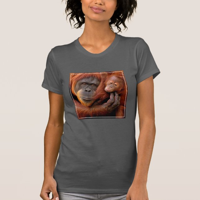 Cutest Baby Animals | Orangutan Mom & Baby T-Shirt (Front)
