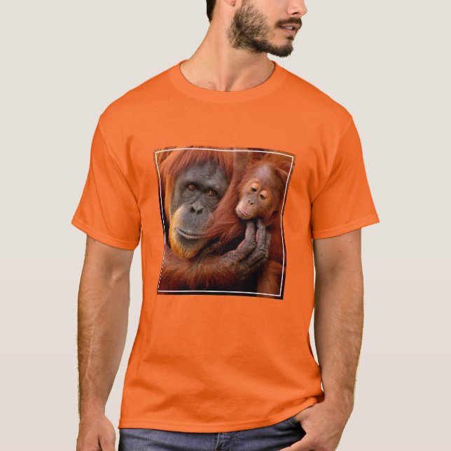 Cutest Baby Animals | Orangutan Mom & Baby T-Shirt (Front)