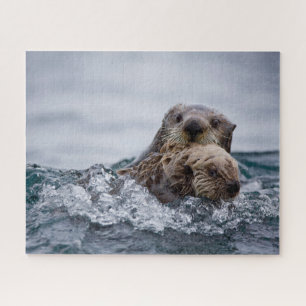 Cutest Baby Animals Otter Baby & Mother Jigsaw Puzzle
