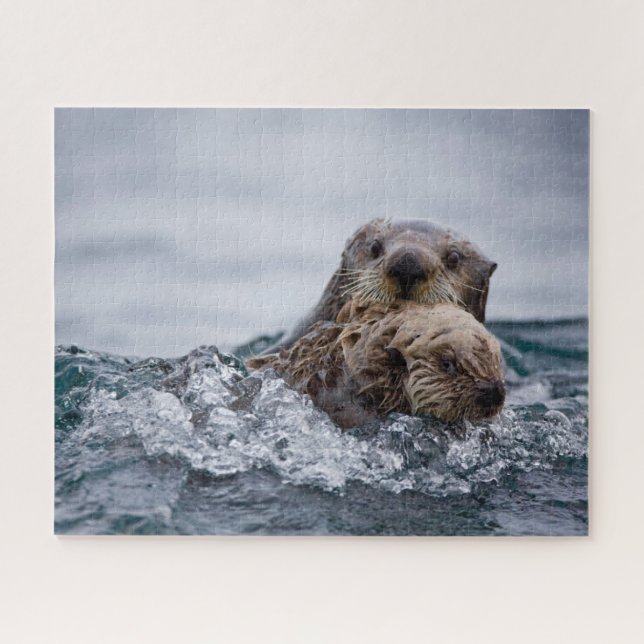 Cutest Baby Animals | Otter Baby & Mother Jigsaw Puzzle (Horizontal)