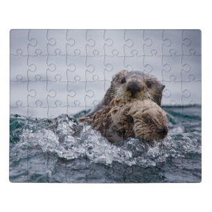 Cutest Baby Animals Otter Baby & Mother Jigsaw Puzzle