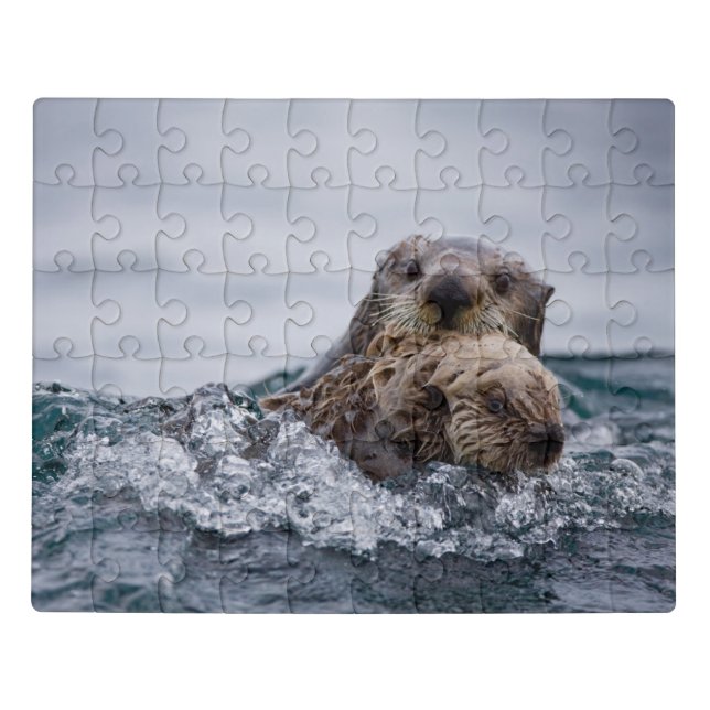 Cutest Baby Animals | Otter Baby & Mother Jigsaw Puzzle (Puzzle Horizontal)