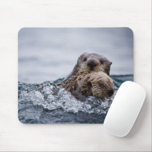 Cutest Baby Animals Otter Baby & Mother Mouse Pad