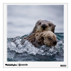 Cutest Baby Animals   Otter Baby & Mother Wall Decal