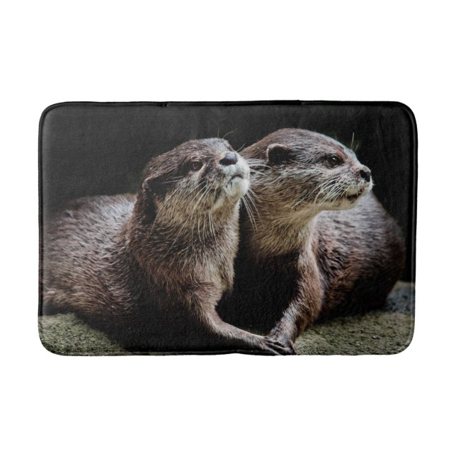 Cutest Baby Animals | Otters Holding Hands Bath Mat (Front)