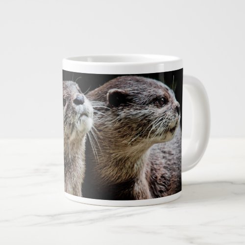Cutest Baby Animals  Otters Holding Hands Giant Coffee Mug