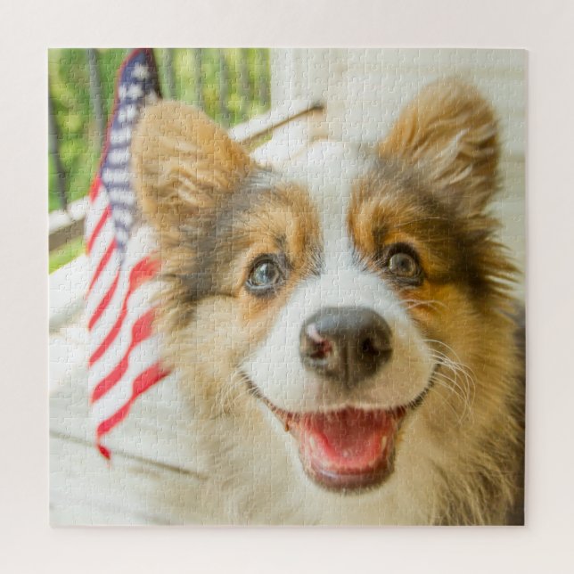 Cutest Baby Animals | Patriotic Corgi Puppy Jigsaw Puzzle (Vertical)