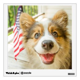 Cutest Baby Animals Patriotic Corgi Puppy Wall Decal
