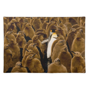 Cutest Baby Animals   Penguin Among Youngsters Cloth Placemat