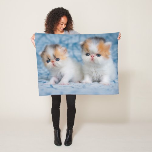Cutest Baby Animals  Persian Calico Kitten Fleece Blanket