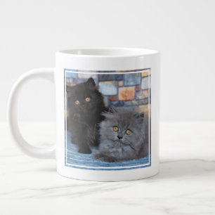 Cutest Baby Animals Persian Kittens on Blanket Giant Coffee Mug