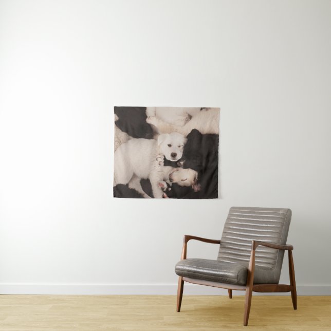 Cutest Baby Animals | Pile of Puppies Tapestry (In Situ (Horizontal))