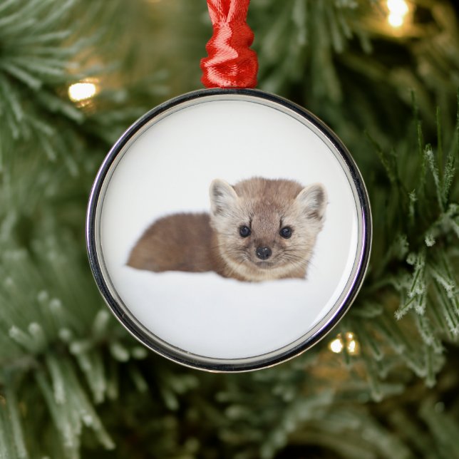Cutest Baby Animals | Pine Marten Metal Ornament (Tree)