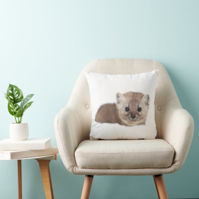 Cutest Baby Animals | Pine Marten Throw Pillow (Chair)